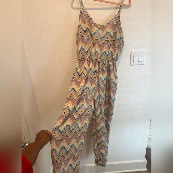 Liberty Love Pants - Liberty Love Multicolor Chevron Jumpsuit